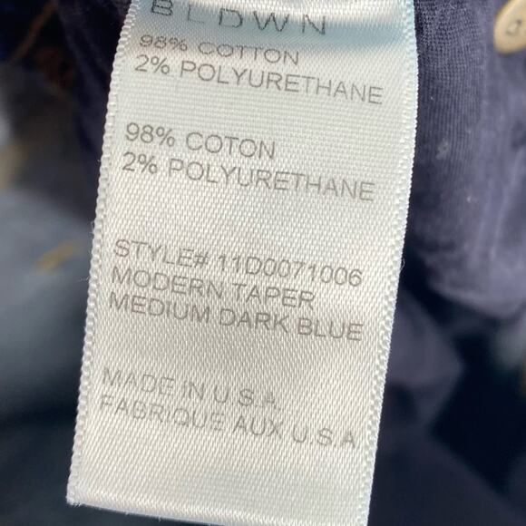 Baldwin Men’s Modern Taper In Medium Dark Blue Made In The USA Quite Luxury 34 - Picture 8 of 9